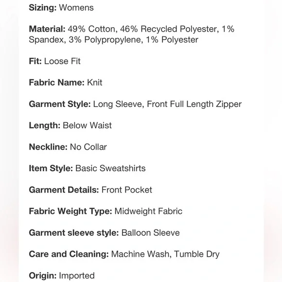 NWT Blogilates Marshmallow Zip Sweatshirt - Picture 8 of 9